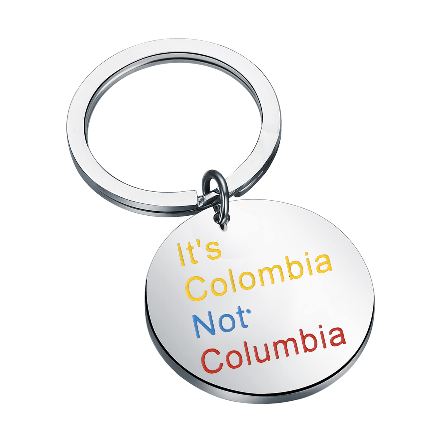 Zuo Bao Proud Colombian Gift Keychain 'It's Colombia Not Columbia' for Proud Colombians, Unisex-Adults, Blue