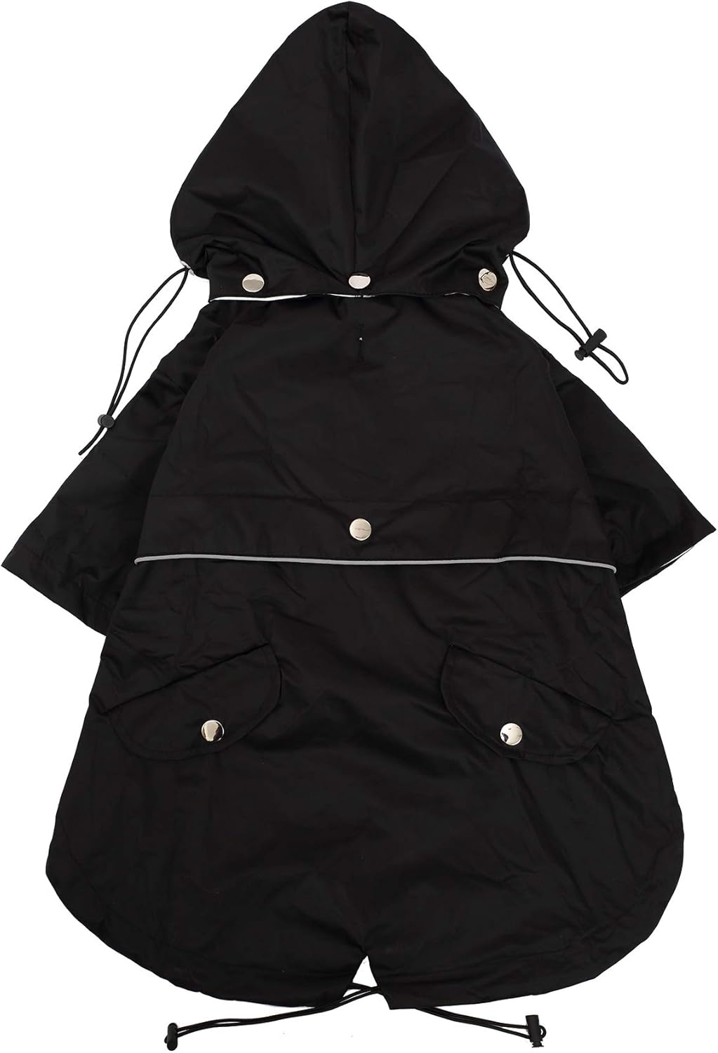 Morezi Dog Zip Up Raincoat with Reflective Buttons, Rain/Water Resistant, Adjustable Drawstring, Removable Hood - Image 4