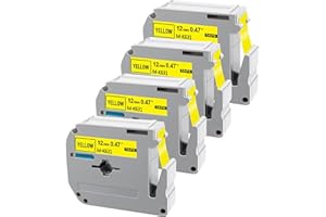 M-K631 Label Tape Replace for Brother P Touch M Tape 12mm 0.47 Inch for Brother PTouch PT-M95 PT-65 PT-80 PT-70 PT-45 PT-90 L