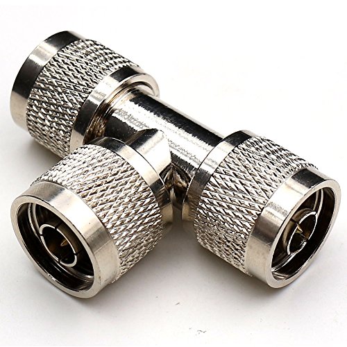 TEZONG 3 Way N Male to 2 N Male Splitter T Shape N Type Plug RF Coaxial Coax Adapter Antenna Connector 1Pack - Thumbnail 2