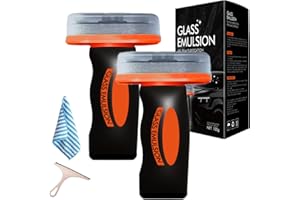 Car Glass Cleaner, Car Windshield Oil Film Remover, Glass Emulsion Cleaner for Window and Mirror (2, Black)