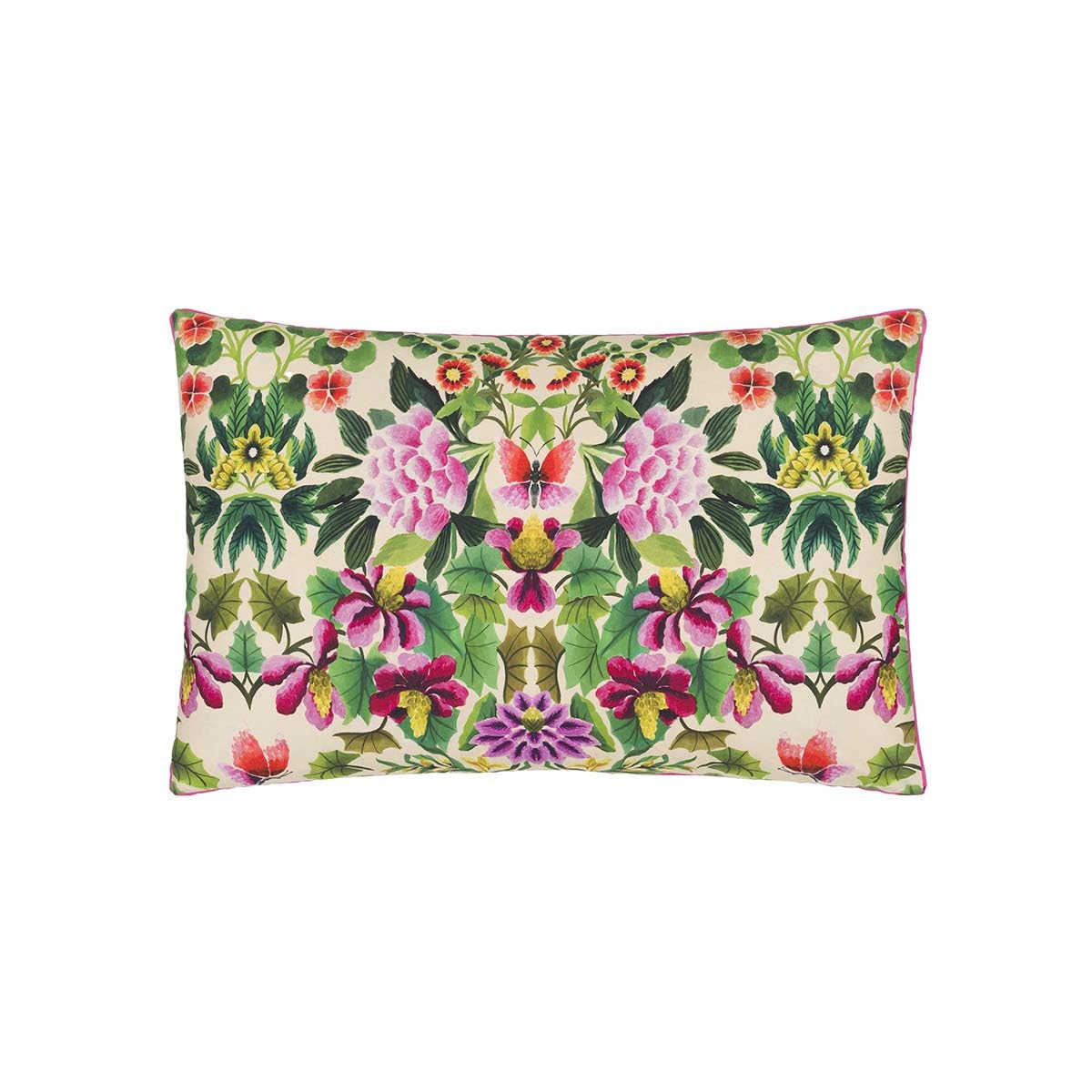 Designers Guild Ikebana Damask Printed Cotton Percale Pillowcase 50x75cm Light Green