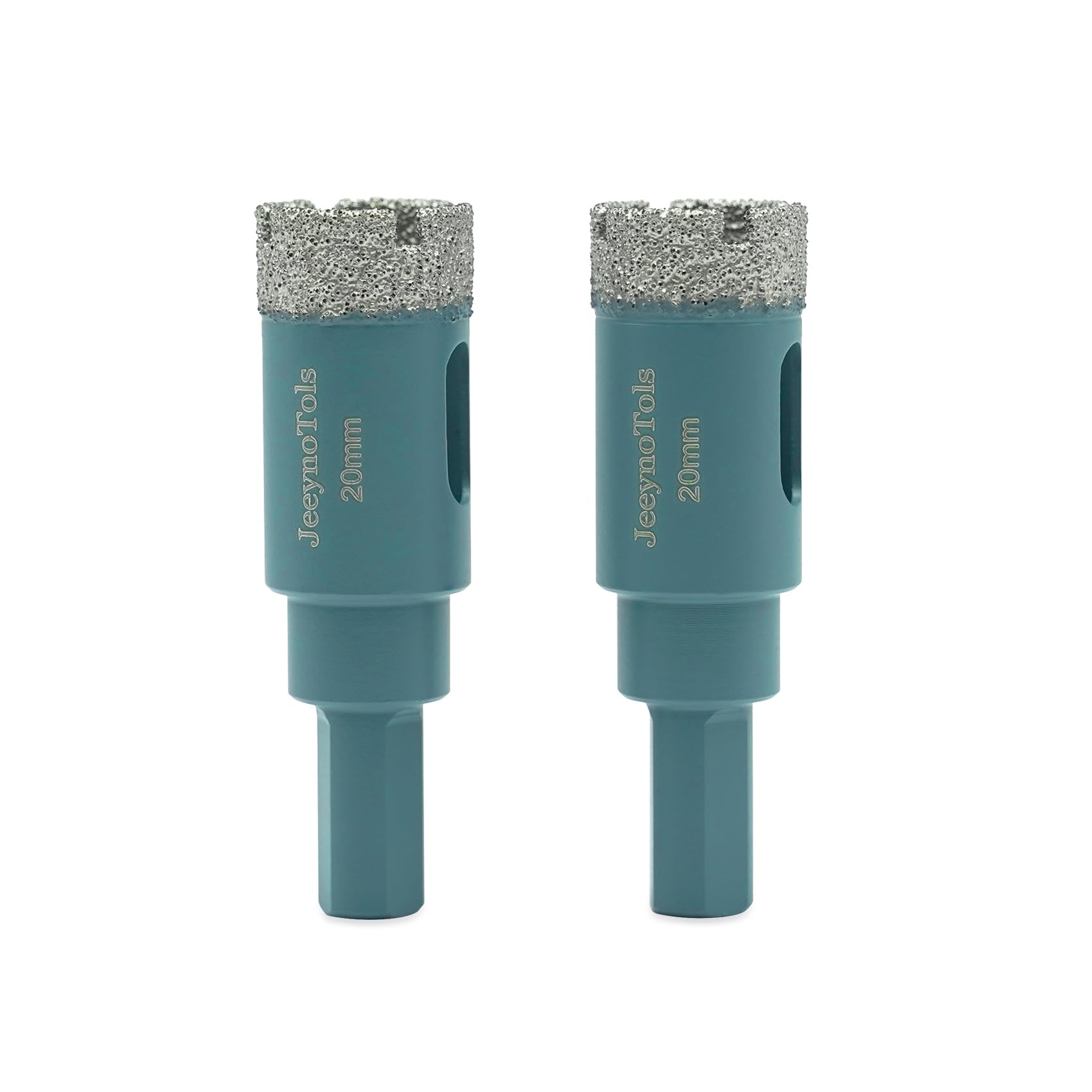 JeeynoTols Dry Diamond Core Drill Bit - 2pcs/Pack 4/5"(20mm) Diamond Hole Saw Tile Core Drill Bit with Triangle Shank for Porcelain Granite Marble Ceramic Stone