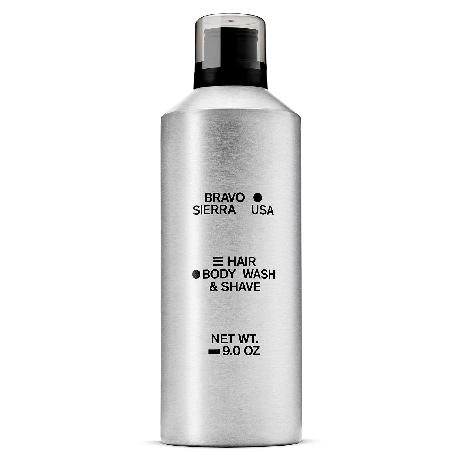 Bravo Sierra 4-in-1, Body & Face Wash, Shampoo, and Shave Gel 9 oz, White Vetiver and Cedarwood - Rich, Dense and Creamy Lather for a Smooth Gentle Application - SLS/SLES Free Formula