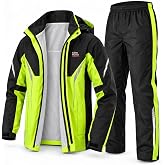 KEMIMOTO Motorcycle Rain Suits for Men with Dual Breathable System | Breathablity：3000g/m&sup2;/24h丨2 Back 2 Back Airflows Waterproof Performance：20,000 MM丨Lightweight,Portable,Abrasion-resistant