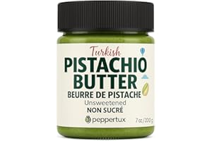 Peppertux Farms Unsweetened Turkish Pistachio Butter – Smooth Pure Pistachio Spread (200 g / 7 oz)
