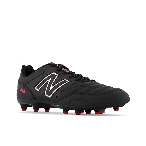 New Balance Men's 442 V2 Academy FG Soccer Shoe, Black/White, 11