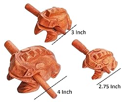 Percussion Instruments Wooden Frog 3 Pcs Set of 4