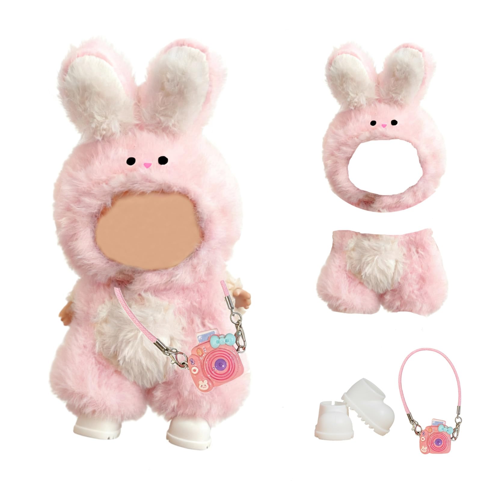 17 CM Doll Clothes for Labubu, 3 Pcs Clothes Outfits including Doll Clothes,Accessory,Shoes Holiday Present for Girls Kids (No Doll)