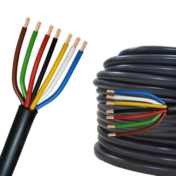20m Auprotec® Rundkabel 7 adriges Elektrokabel Anhängerkabel 7 x 1,5 mm²