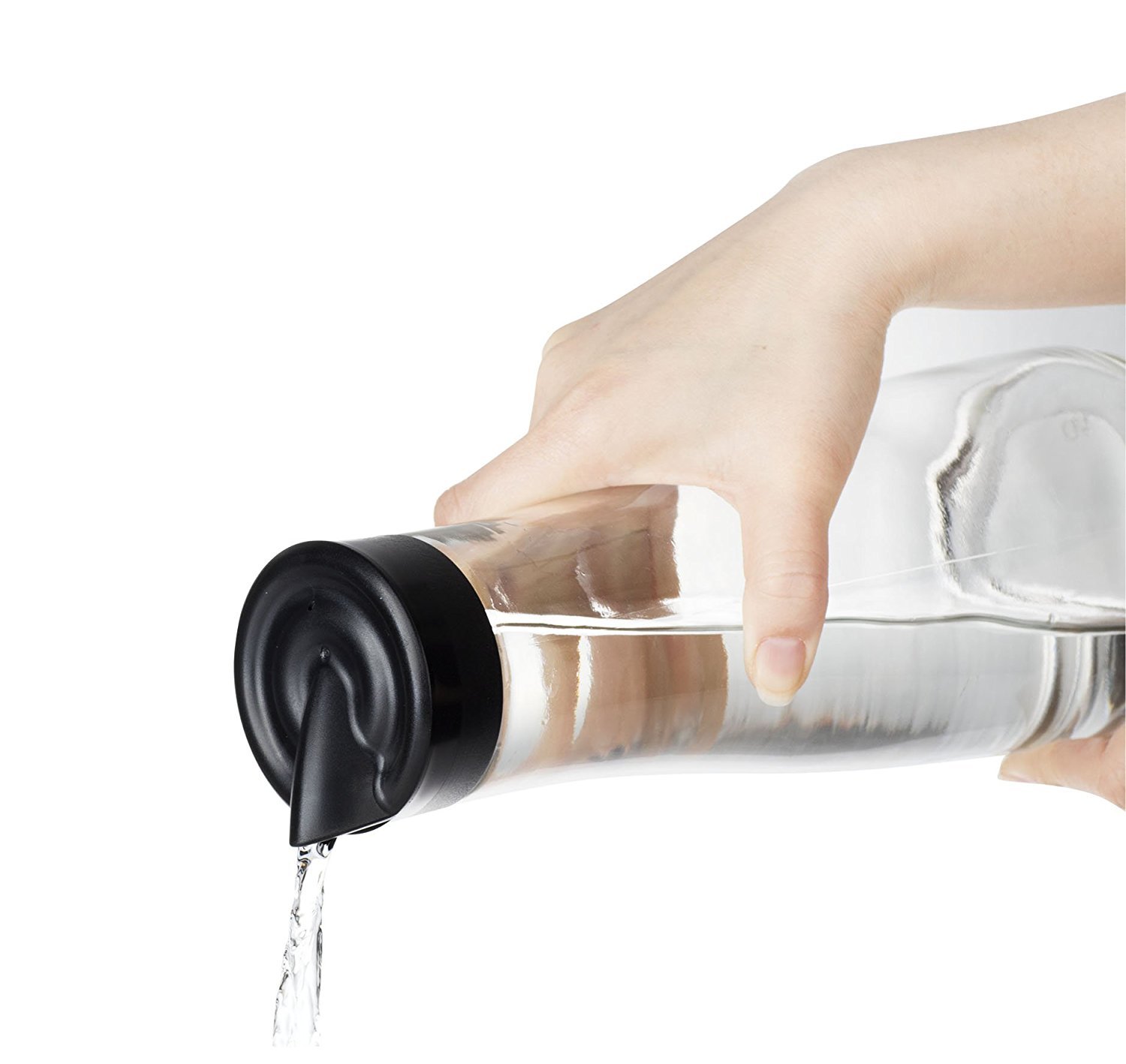 Chefoh Glass Water Carafe With Lid And Protective Base, EZ Pour Drip