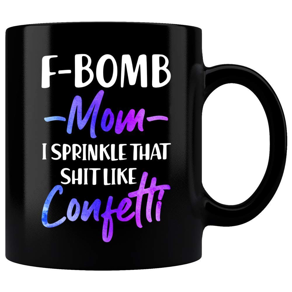 f bomb mom confetti mug