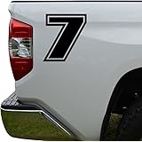 Racing Race Number 7 Seven Style 3 Die Cut Vinyl Decal Sticker For Go Kart Car Truck Motorcycle Window Bumper Wall Decor Size- [4 inch/10 cm] Tall Color- Gloss Black