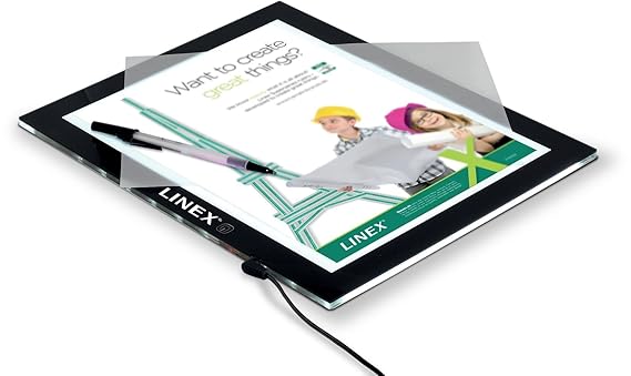 Linex 400083971 rahmenloses Lichtpult Leuchttisch A3 dimmbar Leuchtkasten LED Lichtkasten Leuchtplatte mit USB Kabel einstell