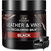 Leather Recoloring Balm and Leather Repair Kit for Furniture, Black Leather Restorer for Couches, Furniture, Car Seats, Leather Paint & Stain for Sofa, Chairs, Bags, and More