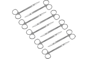 Iris Micro Dissecting Lab Sharp Scissors, 4.5" Fine Point Straight, Stainless Steel (Pack of 10)