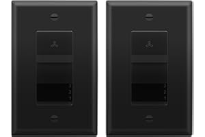 LIDER 3-Speed Fan Switch, Slider Switch for Fan, Ceiling Fan Control Switch, 120V, 2.5A Motor, Single Pole, Modern Upgrade, UL Listed, Black, 2 Pack