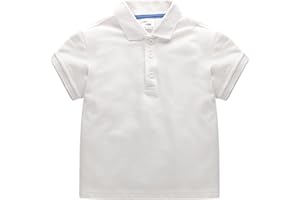 Toddler Boys Short Sleeve Polo Collared Shirt Solid Color Cotton Casual Classic Shirt Tops Summer Soft Tee