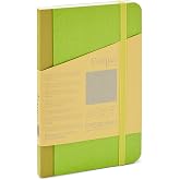 Fabriano EcoQua Plus 3.5" x 5.5" Fabric-Bound Notebook, 80 Blank Sheets, Lime