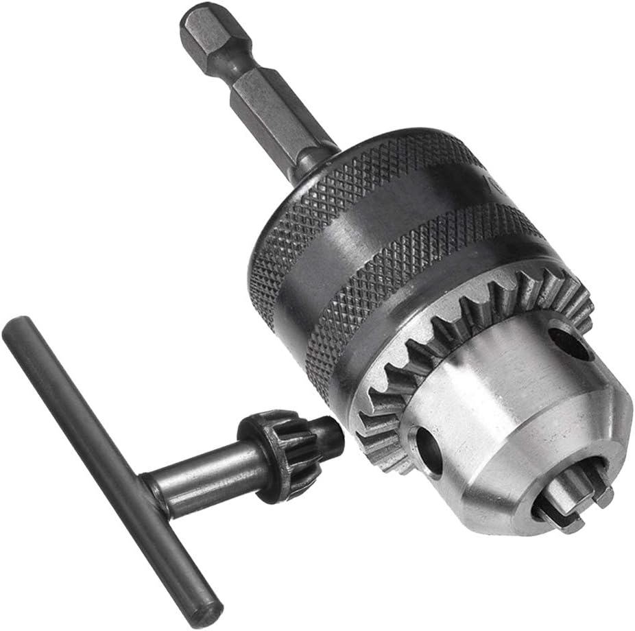 Mesee 1.5-13mm Drill Chuck Adapter 1/2-20UNF Hex Shank Chuck Key