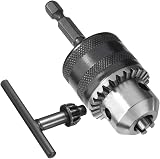 Mesee 1.5-13mm Drill Chuck Adapter 1/2-20UNF Hex Shank Chuck Key