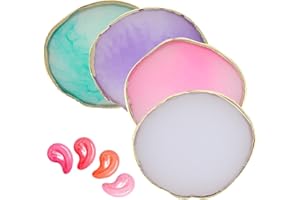 4 Pack Nail Art Palette, Resin Nail Polish Mixing Plate Nail Art Tool Gel Design Nail Art Makeup Mixing Tray - 4 Colors