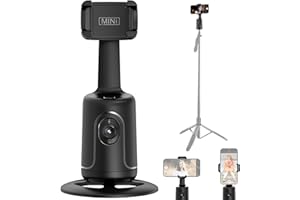 Auto Face Tracking Tripod 360° Rotation No App Gesture Control Tracking Desktop Selfie Stick with Adjustable Lens for Vlog Li