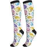 Yealedee Compression Socks Calf Knee High Support Socks Novelty For Women Men Athletic Running Hiking Nurse
