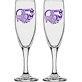 GIFTS INFINITY UV Printed Mis Quince Anos Champagne Flutes Set of 2 Toasting Glasses (QA-8)