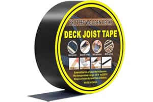 XIZAO Deck Joist Tape Waterproof Seal Antiseptic Butyl Flashing Tape 1.6" X 50' Weather Resistant Joist Tape for Decking Beams Wood Roof
