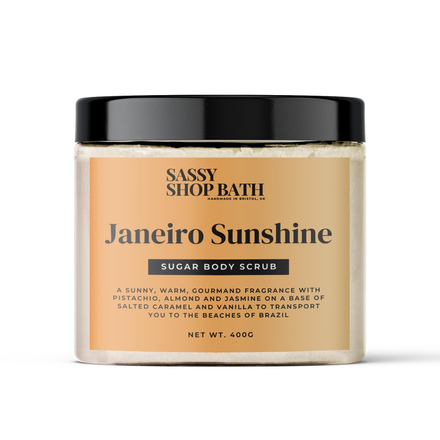 Sassy Scents Janeiro Sunshine Sugar Body Scrub | Exfoliating + Hydrating | Soft Smooth Skin | 400g