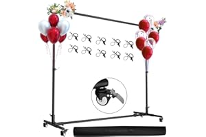 LOMTAP Backdrop Stand - 10x7.2 ft Adjustable Heavy-Duty Banner Frame, Portable Photography Background Support for Party Decor, Photo Studio Sessions, and Seamless Photoshoot Setup, Wedding