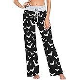 Fisyme Pajama Pants for Women Pjs Bottoms Drawstring Wide Leg Jogger Lounge Yoga Sweat Pants