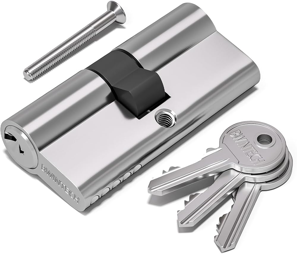 Bwintech 70mm Chrome Euro Cylinder Lock with 3 Keys Anti Pick Drilling