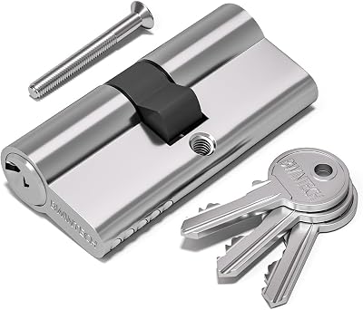 Bwintech 100mm Chrome Euro Cylinder Lock Key 3 Keys Anti Pick Drill