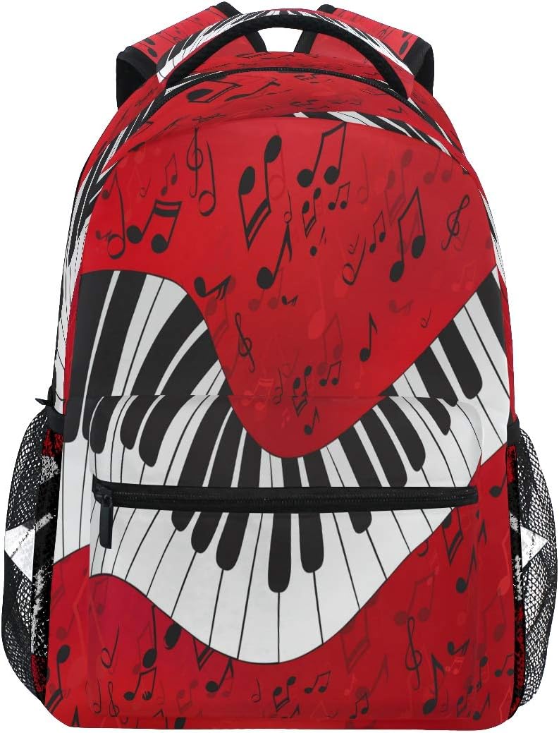 Laptop Backpack Boys Grils - Piano Scores Music Note School Bookbags Computer Daypack for Travel Hiking Camping