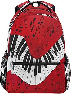 Laptop Backpack Boys Grils - Piano Scores Music Note School Bookbags Computer Daypack for Travel Hiking Camping