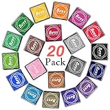 Ink Stamp Pads, Finger Ink Pads for Kids 20 Colors, Washable Craft Stamp Pad DIY Color for Rubber Stamps, Paper, Scrapbooking, Wood Fabric, Best DIY Gift for Kids by AODOOR