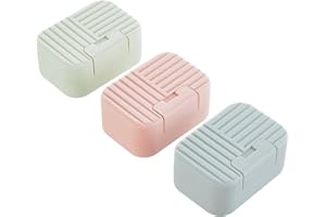 INIUNIK 3 Pack Soap Holder, Travel Soap Case, Travel Soap Container with Lid, Soap Box Soap Bar Holder Travel Soap Dish for Traveling, Camping, Gym, Outdoor (Blue, Pink, Green)