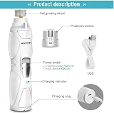 WWVVPET Pet Nail Grinder with LED Light 2 Grinding Heads 2 Speed Quiet view 5