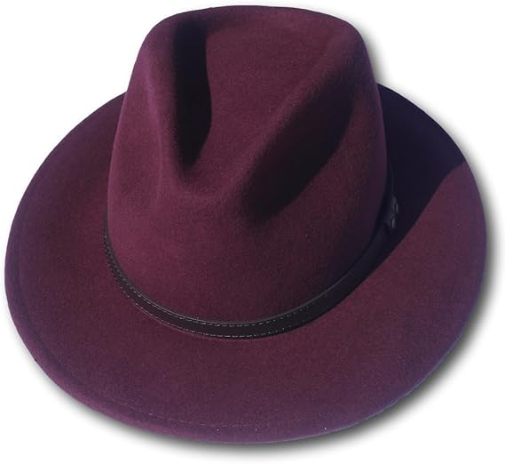 burgundy felt hat