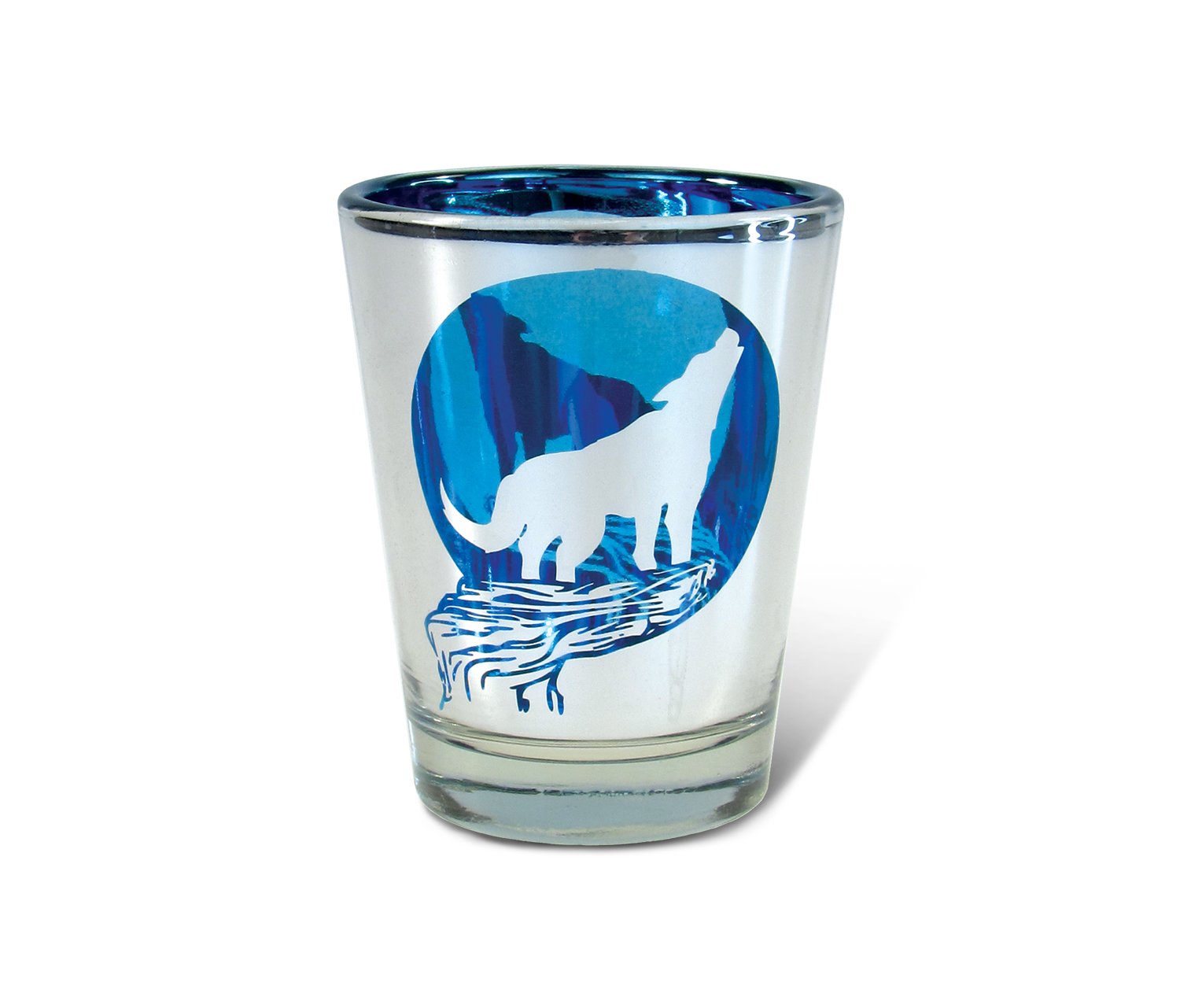 Puzzled Wolf Silver Shot Glass - Wild Animals Theme Unique Elegant Gift And Souvenir (9835)