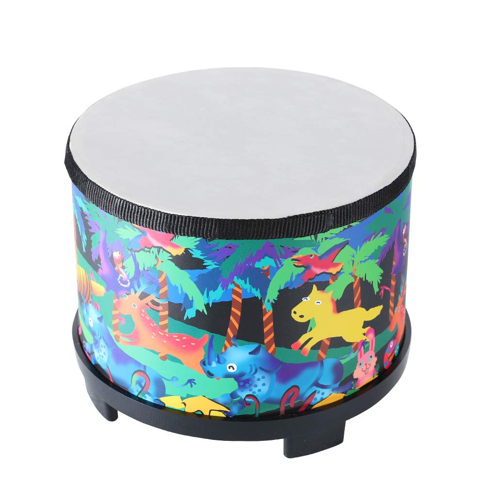 Floor Tom Drum for Kids 8 inch Percussion Instrument Music Drum with 2 Mallets for Baby Children Special Christmas Birthday Gift, Black