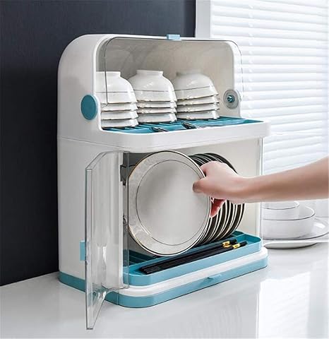 Amazon グードコ キッチン 食器棚 食器乾燥ラック 水切りラック 多機能 乾燥ラック 水切りかご 食器乾燥ラック 水切りかご フタ付き 食器ボックス 食器収納 箸収納 皿立て水切り トレー付き バスケット 大容量 台所用品収納 食器保管 プラスチック 防塵 防汚 おしゃれ