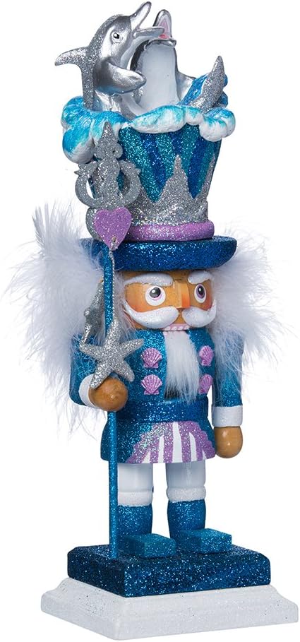 Nutcrackers - Kurt Adler Hollywood Dolphin Nutcracker, 12-Inch,Blue