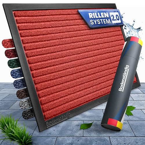 Bodenständig Fußmatte außen - extrem rutschfest & langlebig - Fußabtreter außenbereich rot 80x120cm - Türmatte in Perfekter Größe für die Haustür - Fu
