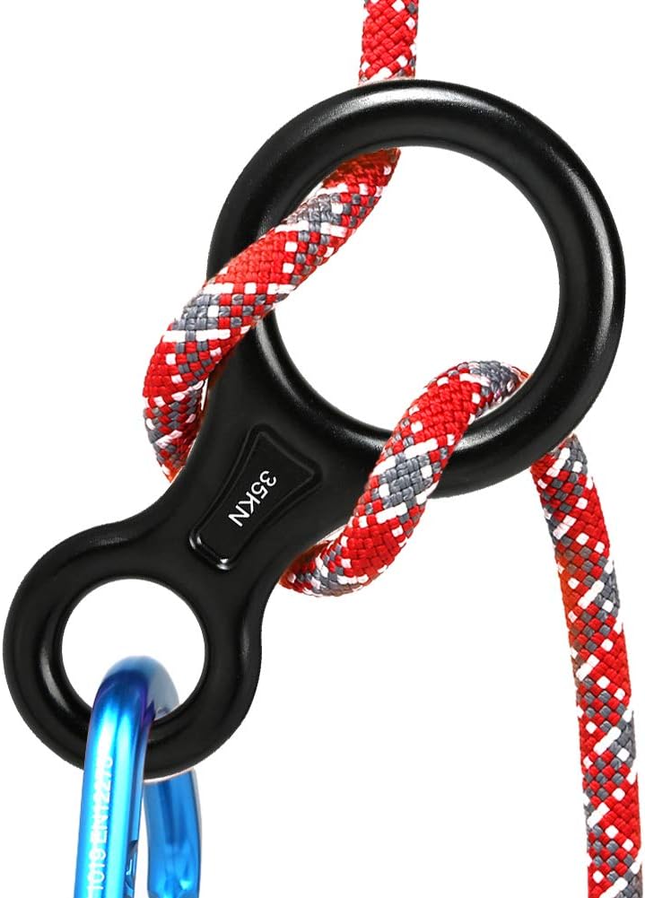AOKWIT Rescue Figure 8 Descender Climbing Gear Downhill Equipment 35KN/3500kg 7075 Aluminum Alloy Rigging Plate for Climbing Belaying and Rappeling Device (Black) : Sports & Outdoors
