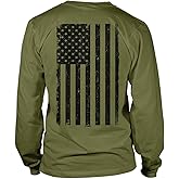 Distressed Black USA Flag - United States Unisex Long Sleeve Shirt