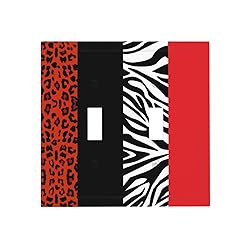 Red Zebra Leopard Cheetah Print 2 Gang Double