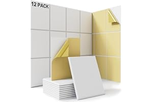 EVENRISING 12 pack Acoustic Panels With Self-Adhesive, 16"X 12"X 0.4"Sound Proof Foam Panels, High Density Sound Panels, Soundproof Wall Panels for Home Studio Office(RECTANGULA, White)